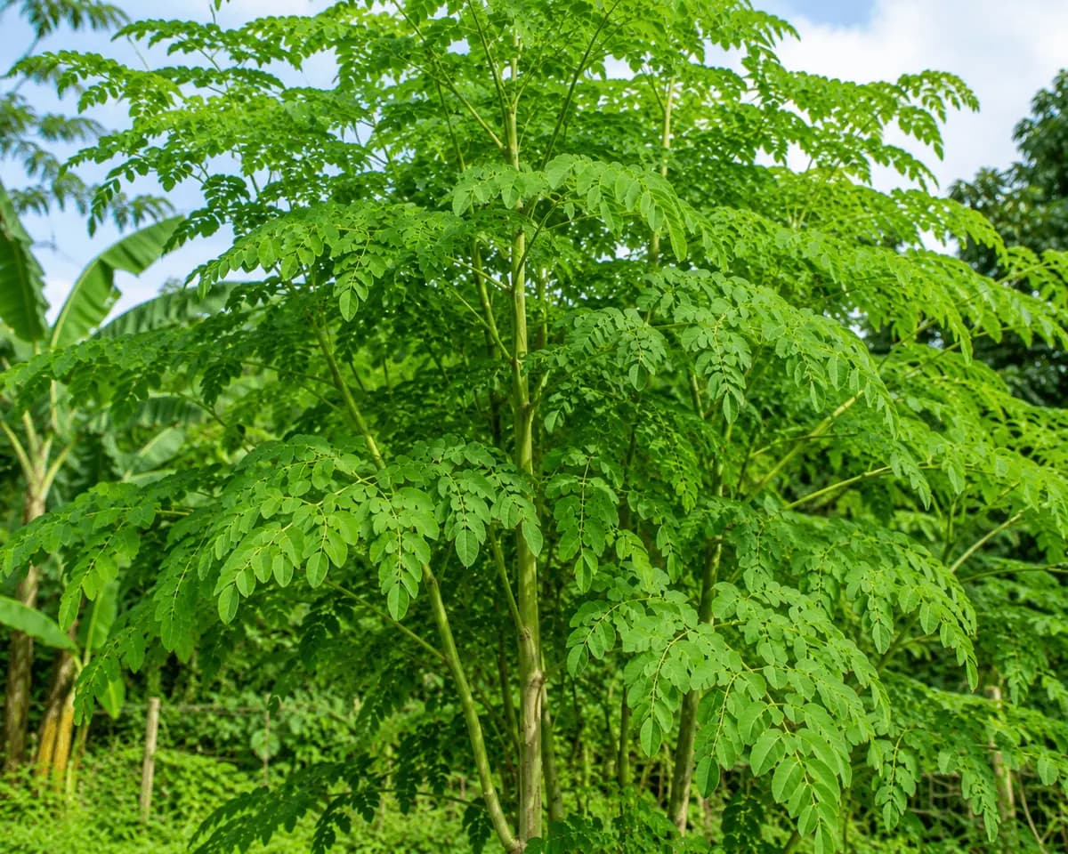 Malunggay or moringa leaves at De Klomp Homestead