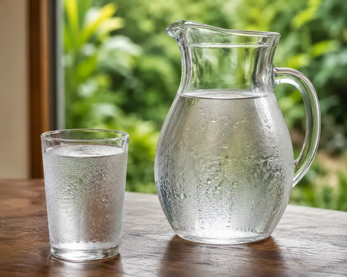 Crystal-clear drinking water from the filtered deep-well system at De Klomp Homestead